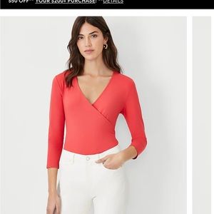 Ann Taylor Refined Stretch Wrap Top